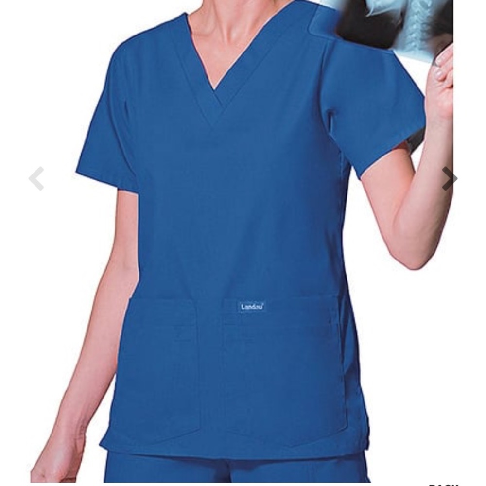 Royal blue scrub top
